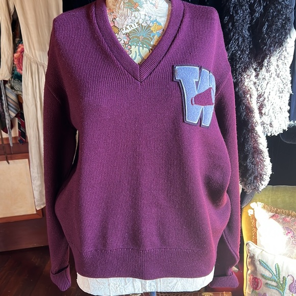 Vintage UNISEX Cheerleader Varsity Letterman Sweater 100% Wool - Picture 7 of 14